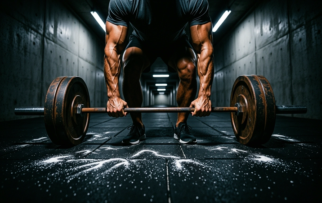 Naturaler Athlet im harten Training